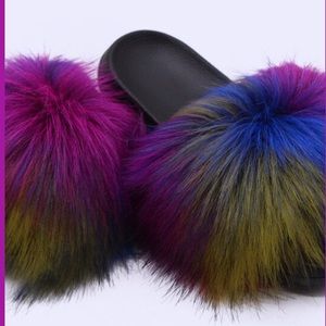 Multicolored fluffy slides